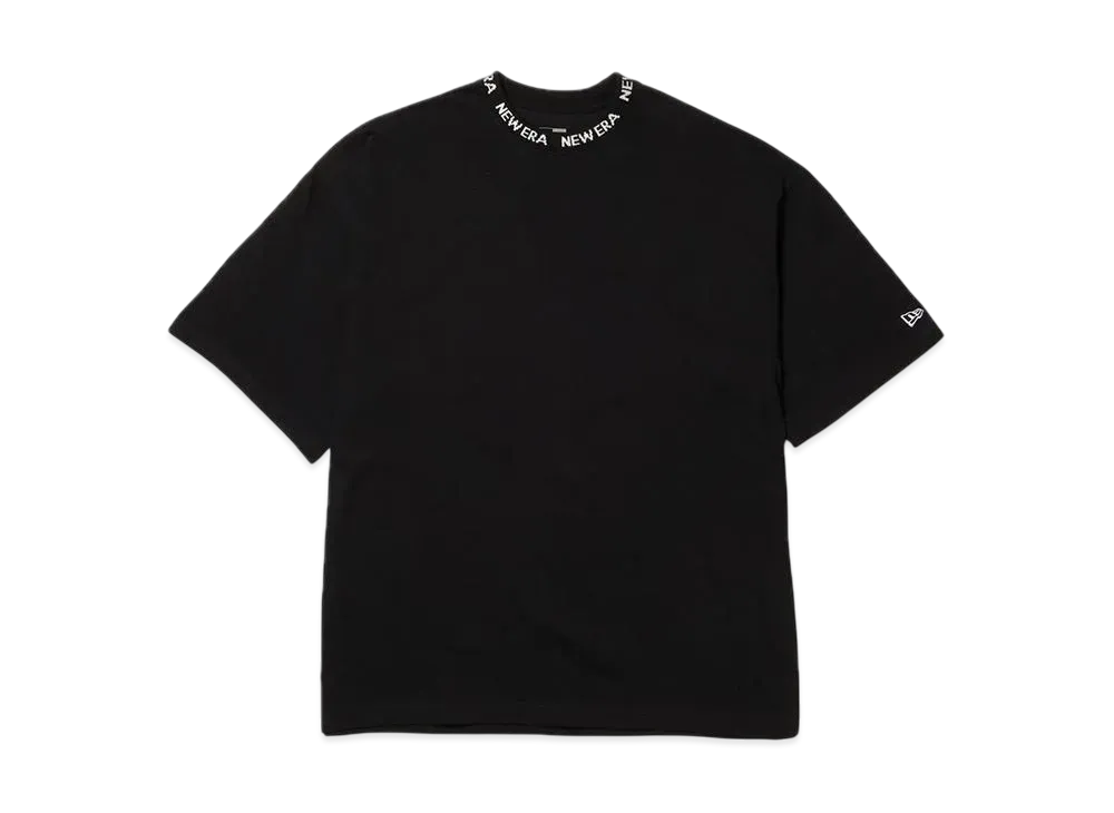 NEW ERA Short Sleeve Oversized Cotton T-Shirt Collar Logo "Black"