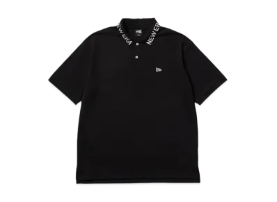 NEW ERA Short Sleeve Oversized Polo Shirt Collar Logo "Black"