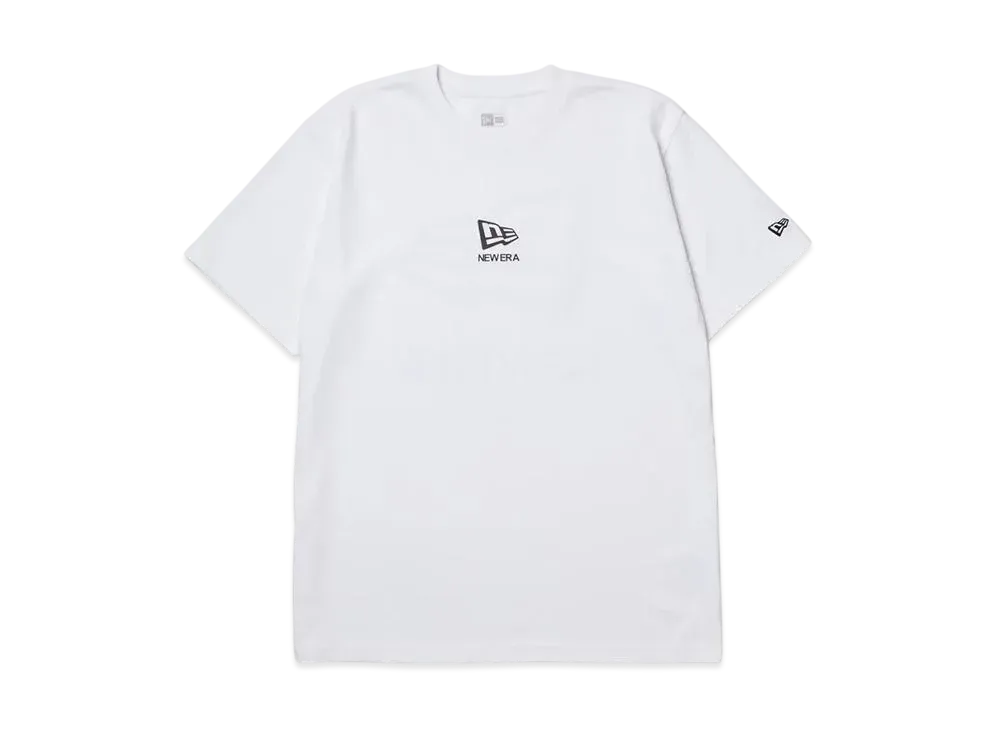NEW ERA Short Sleeve Performance T-Shirt Flag and Wordmark Regular Fit "White"
