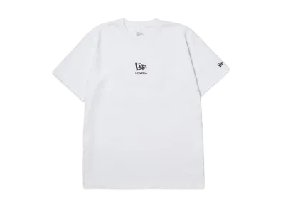 NEW ERA Short Sleeve Performance T-Shirt Flag and Wordmark Regular Fit "White"