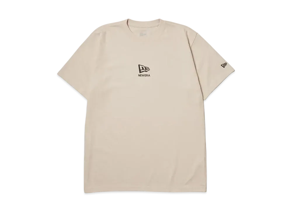 NEW ERA Short Sleeve Performance T-Shirt Flag and Wordmark Regular Fit "Stone"