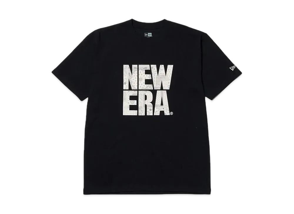 NEW ERA Short Sleeve Cotton T-Shirt Floral Paisley Square New Era Regular Fit "Black"