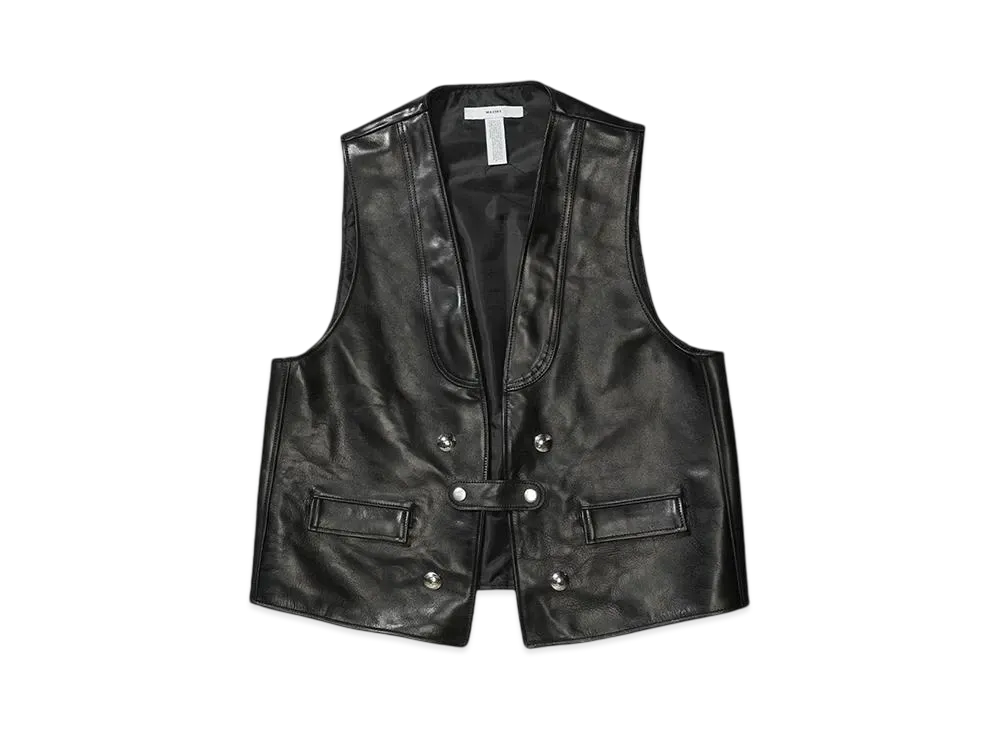 MASSES HORSE LEATHER VEST VINTAGE"BLACK"