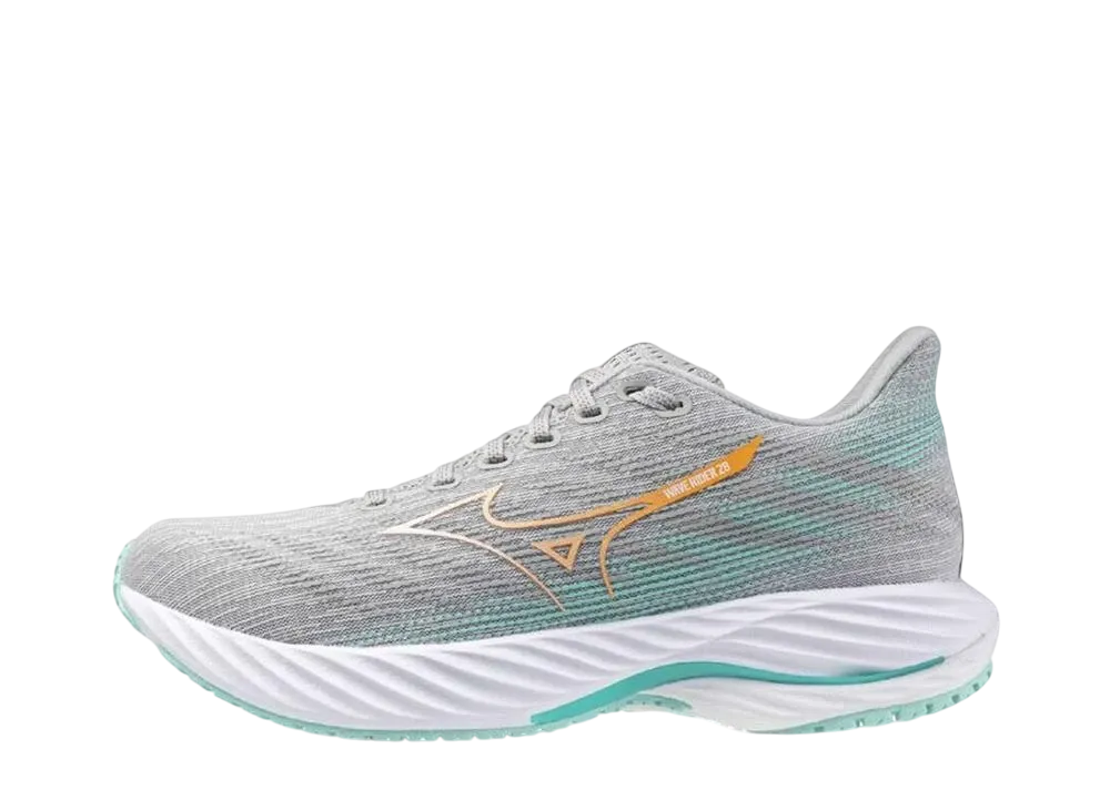 ミズノ ウィメンズ ウエーブライダー28 SW "ライトグレー/オレンジ/ライトブルー"