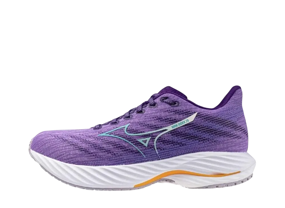ミズノ ウィメンズ ウエーブライダー28 SW "パープル/ライトブルー/オレンジ"