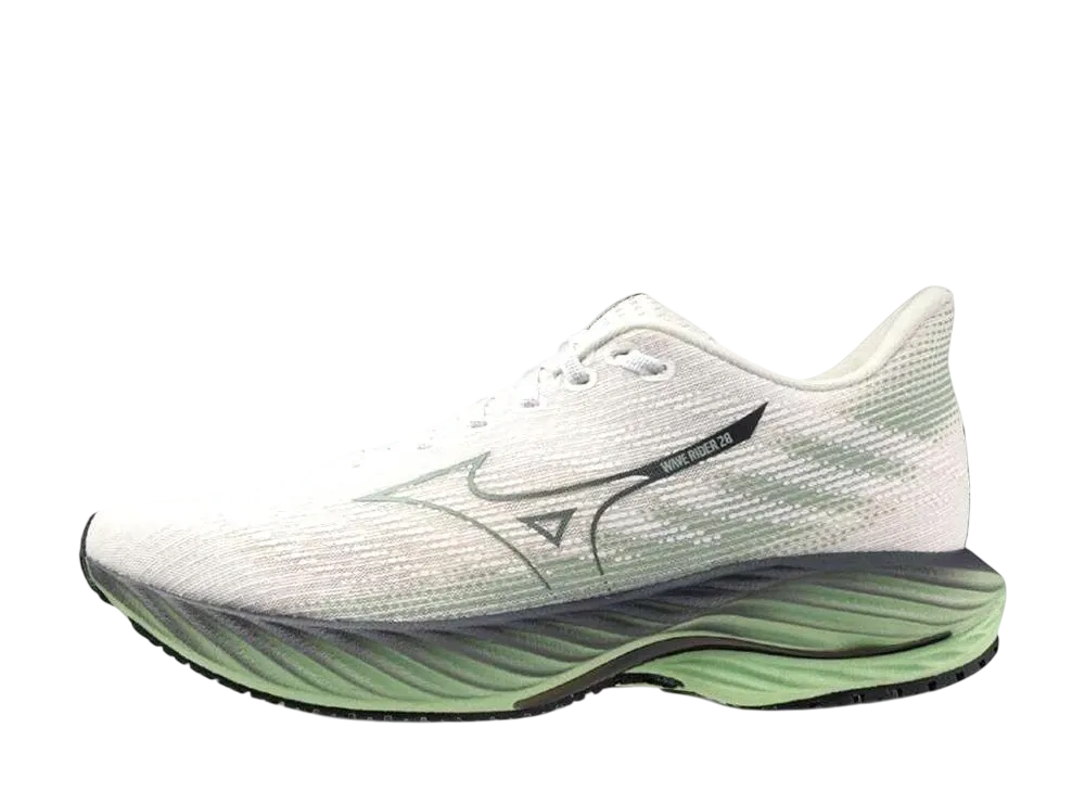 ミズノ ウエーブライダー28 "ホワイト/ダークグリーン/ブラック"