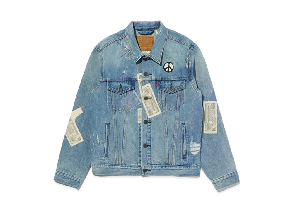 LEVI'S Slake Collection Trucker Jacket Lots Of Pockets "Midium Indigo"