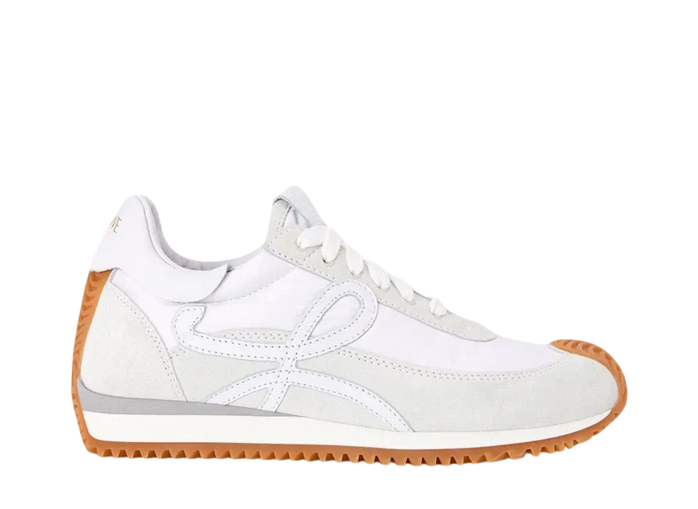 LOEWE Women's Flow Runner in Nylon and Suede "White"