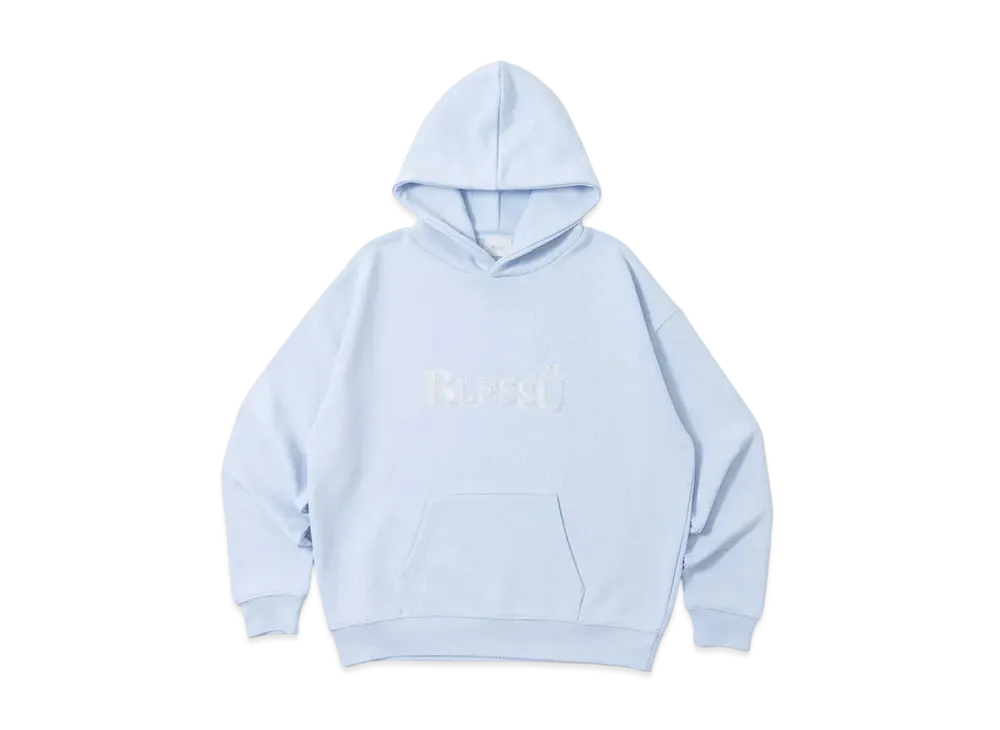 BLESS U BU OG Logo Hoodie "Light Blue/White"