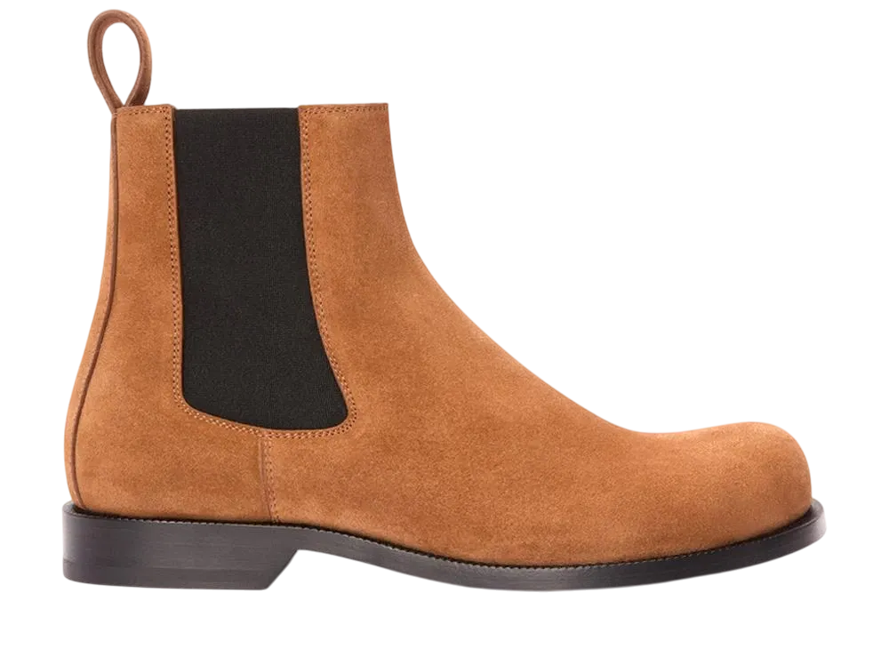 LOEWE Campo Chelsea Boot in Calfskin Suede "Tabacco"