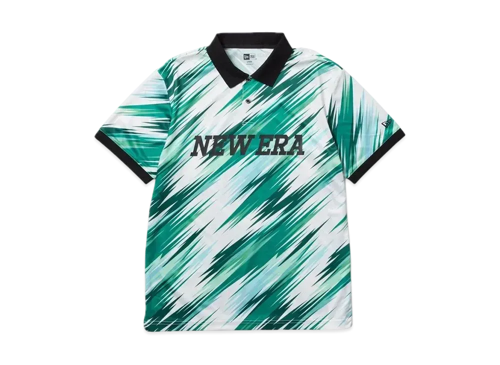 NEW ERA Golf Short Sleeve Kanoko Polo Shirt Palm Leaf Camo "Emerald Green"