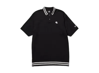 NEW ERA Golf Short Sleeve Summer Knit Polo Shirt Shirt Line "Black"