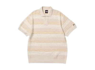 NEW ERA Golf Short Sleeve Summer Knit Mesh Polo Shirt "Off White"