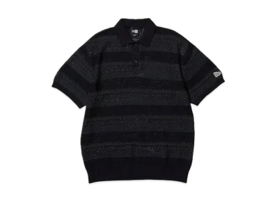 NEW ERA Golf Short Sleeve Summer Knit Mesh Polo Shirt "Black"
