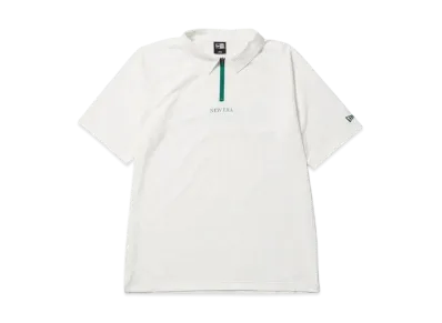 NEW ERA Golf Short Sleeve Skipper Polo Shirt Seersucker "Off White"
