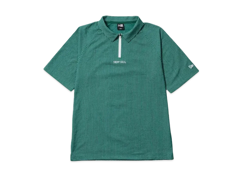 NEW ERA Golf Short Sleeve Skipper Polo Shirt Seersucker "Emerald Green"