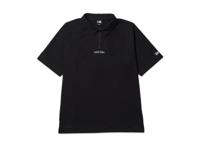 NEW ERA Golf Short Sleeve Skipper Polo Shirt Seersucker "Black"