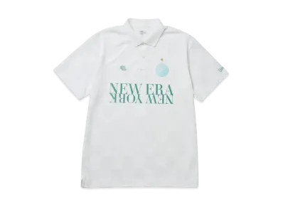 NEW ERA Golf Short Sleeve Polo Shirt Checker Pattern "White"