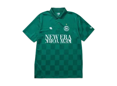 NEW ERA Golf Short Sleeve Polo Shirt Checker Pattern "Emerald Green"