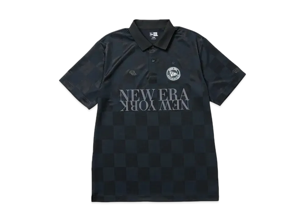 NEW ERA Golf Short Sleeve Polo Shirt Checker Pattern "Black"