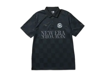 NEW ERA Golf Short Sleeve Polo Shirt Checker Pattern "Black"