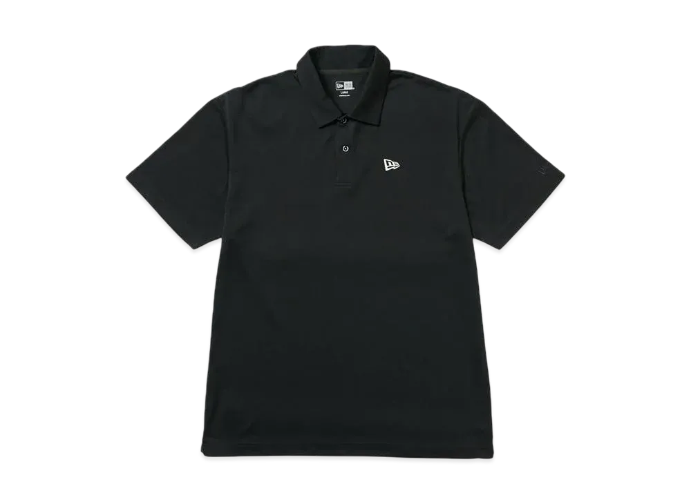 NEW ERA Golf Short Sleeve Kanoko Polo Shirt Vertical Logo "Black"