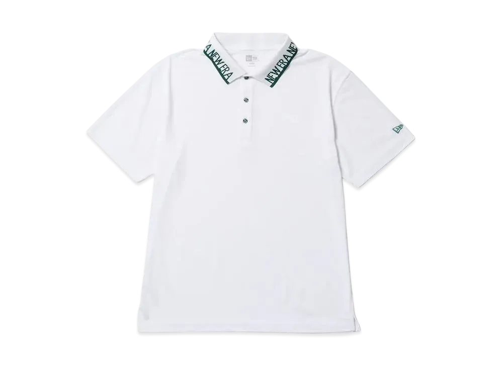 NEW ERA Golf Short Sleeve Kanoko Polo Shirt Collar Logo "White"