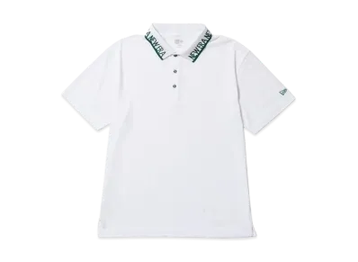 NEW ERA Golf Short Sleeve Kanoko Polo Shirt Collar Logo "White"