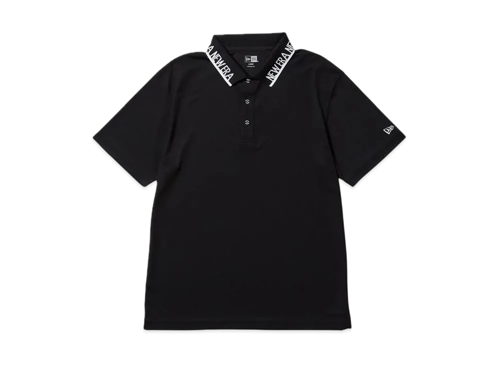 NEW ERA Golf Short Sleeve Kanoko Polo Shirt Collar Logo "Black"