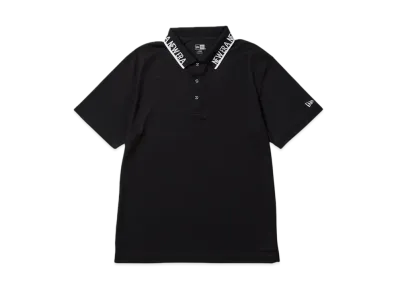 NEW ERA Golf Short Sleeve Kanoko Polo Shirt Collar Logo "Black"