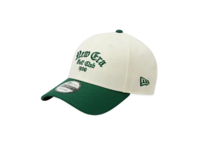 NEW ERA Golf 9Forty Old English "Chrome White/Field Green"