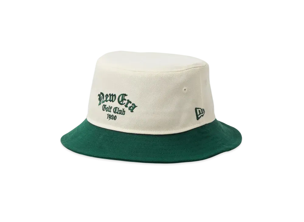 NEW ERA Golf Bucket 01 Old English "Chrome White/Field Green"