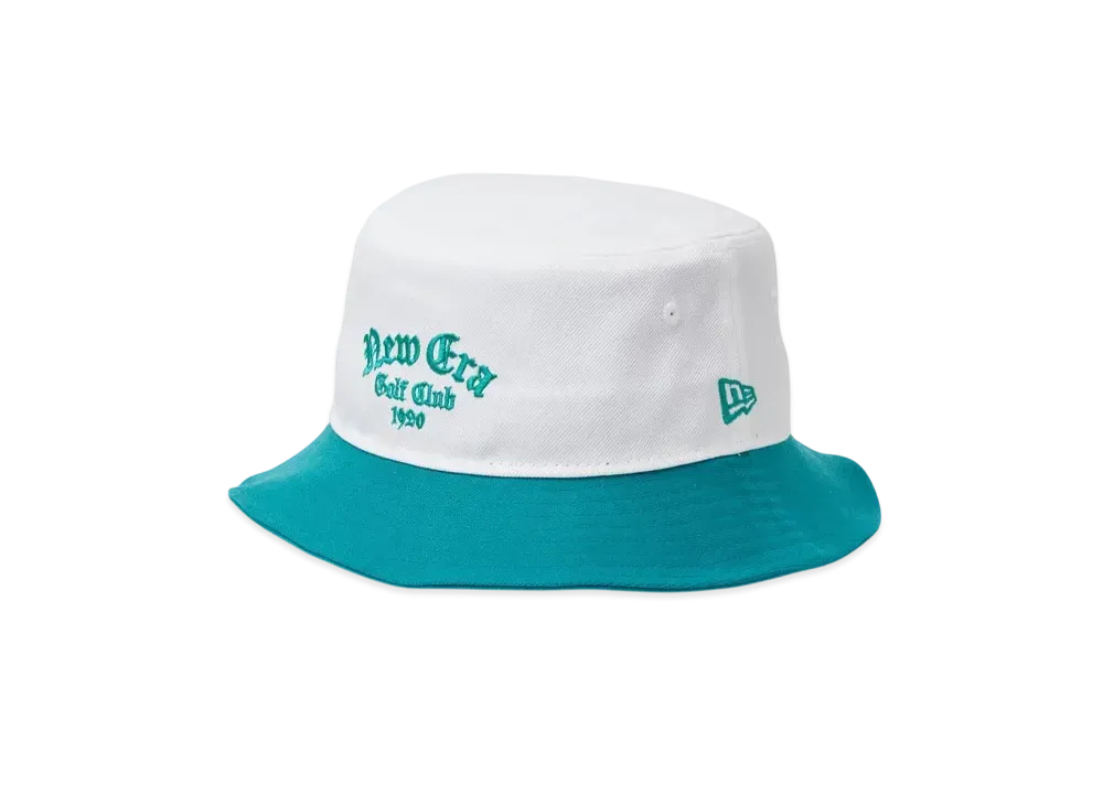 NEW ERA Golf Bucket 01 Old English "White/Green Forest"