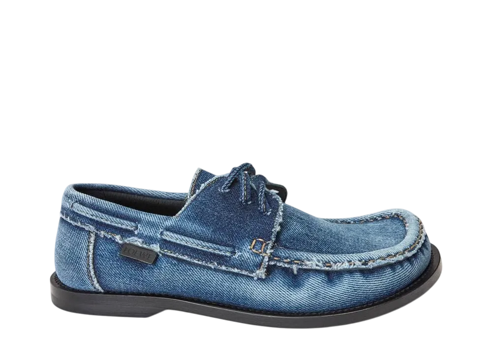 ロエベ ウィメンズ カンポ ボートシューズ ウォッシュドデニム "ローデニム"