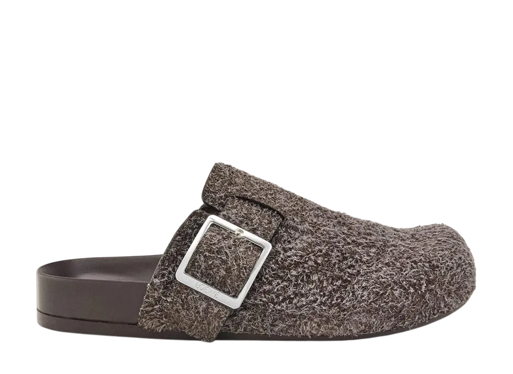 ロエベ イイーズ バックル ミュール ブラッシュドスウェード "ダークブラウン"