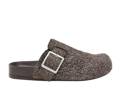 LOEWE Ease Buckle Mule in Brushed Suede "Dark Brown"