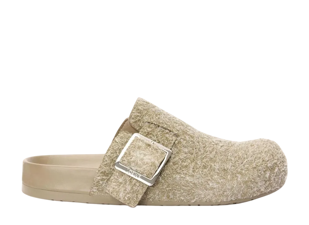 ロエベ イーズ イーズ バックル ミュール ブラッシュドスウェード "カーキグリーン"