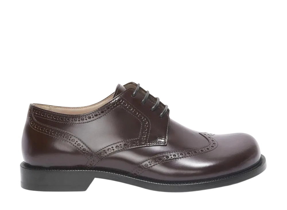 ロエベ カンポ ブローグ ダービー ブラッシュドカーフ "ダークブラウン"