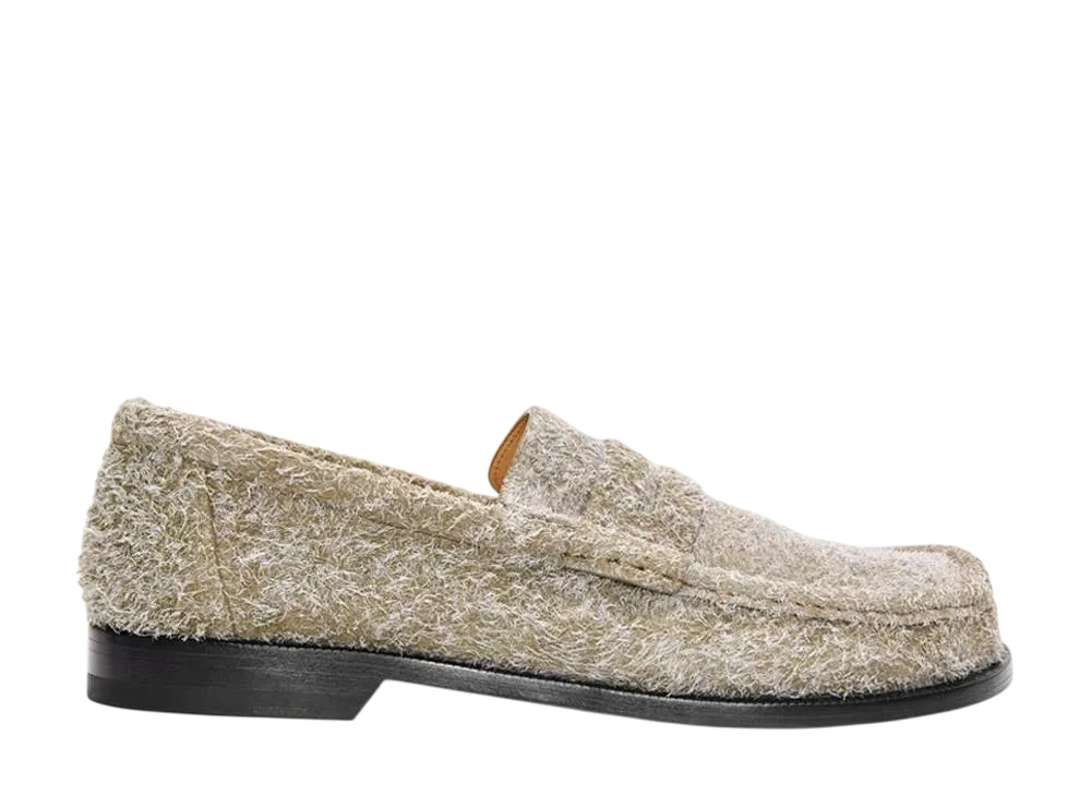 ロエベ カンポローファー ブラッシュドスウェード "カーキグリーン"