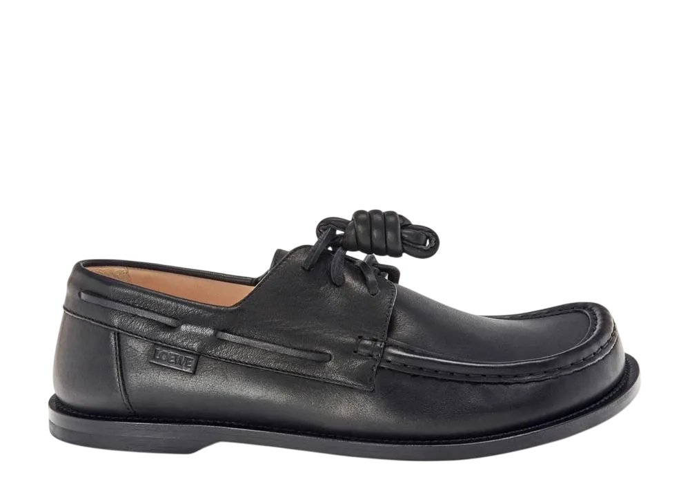 ロエベ カンポ ボートシューズ ソフトカーフ "ブラック"