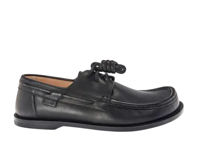 LOEWE Campo Boat Shoe in Soft Calfskin "Black"