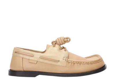 LOEWE Campo boat shoe in soft calfskin "Sand/Cinnamon"