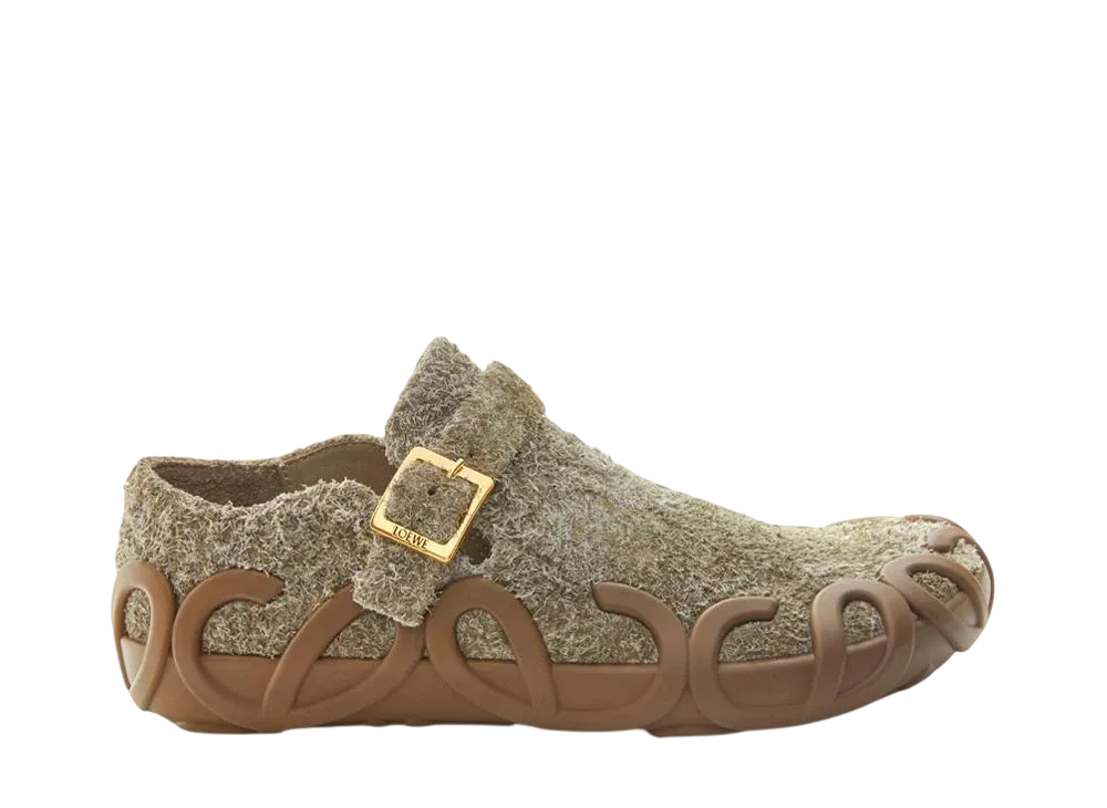 ロエベ ウィメンズ ライズ ローファー ブラッシュドスウェード "カーキグリーン"