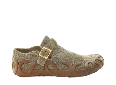 LOEWE Women's Rise Loafer in Brushed Suede "Khaki Green"