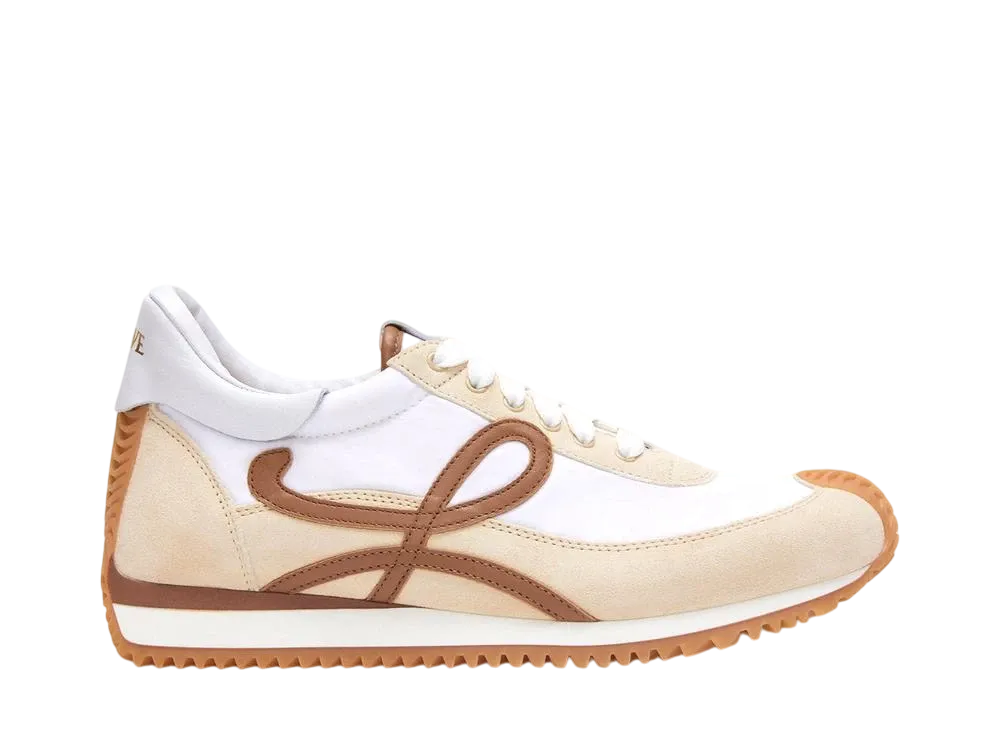 ロエベ ウィメンズ フローランナー ナイロン&スウェード "チョコレート/オルモストオプティック"