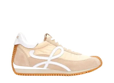 LOEWE Women's Flow Runner in Nylon and Suede "Light Powder"