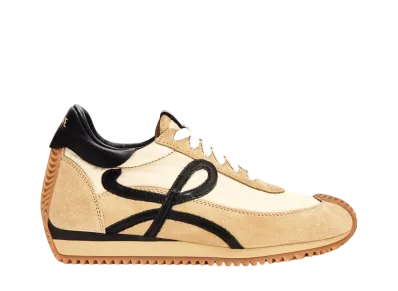 LOEWE Women's Flow Runner in Nylon and Suede "Gold/Black"
