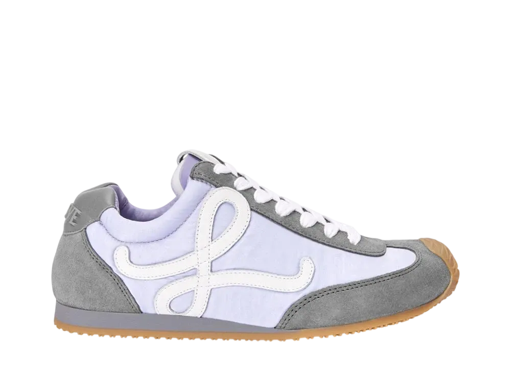 ロエベ ウィメンズ バレエランナー 2.0 ナイロン&カーフ "ライラック/ホワイト/グレー"