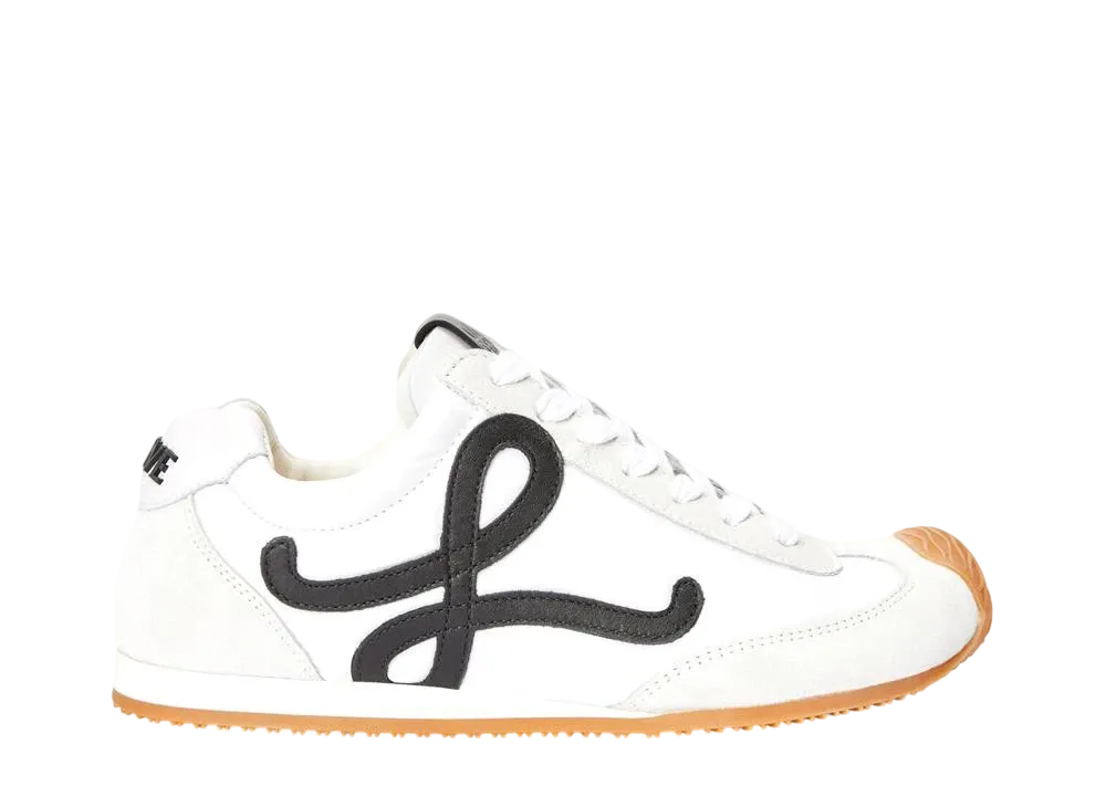 ロエベ ウィメンズ バレエランナー 2.0 ナイロン&カーフ "ホワイト/ブラック"