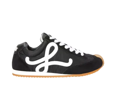LOEWE Women's Ballet Runner 2.0 in Nylon and Calfskin "Black/White"